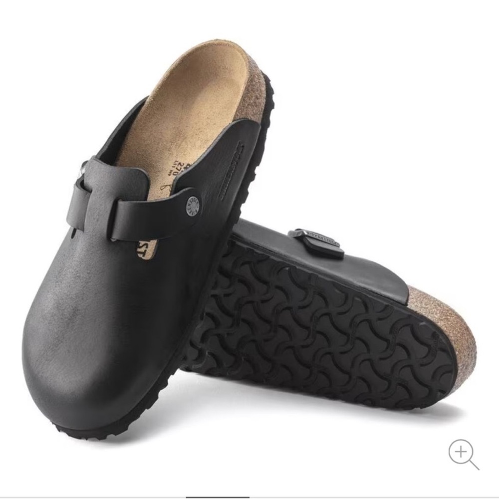 Birkenstock Boston vintage Black leather Clog Sandals size 39